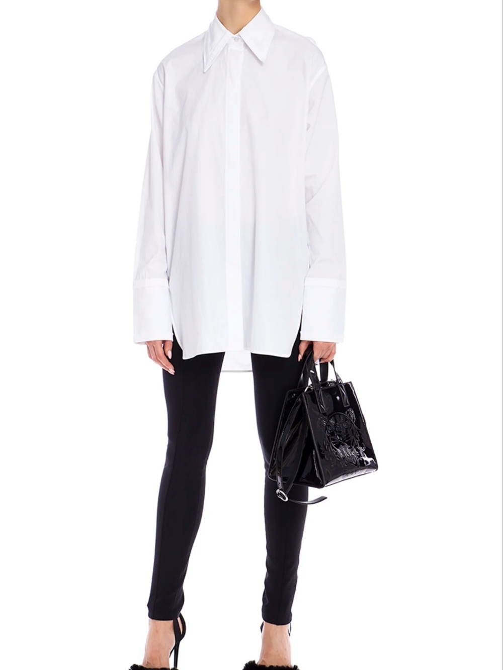 Helmut Lang Black High-Waist Stirrup Leggings with Panel Seams